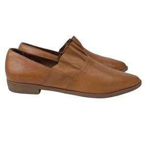 Bueno Size 36 Pointed Toe Flats Burca Ruffle Soft Leather Camel Brown Comfort